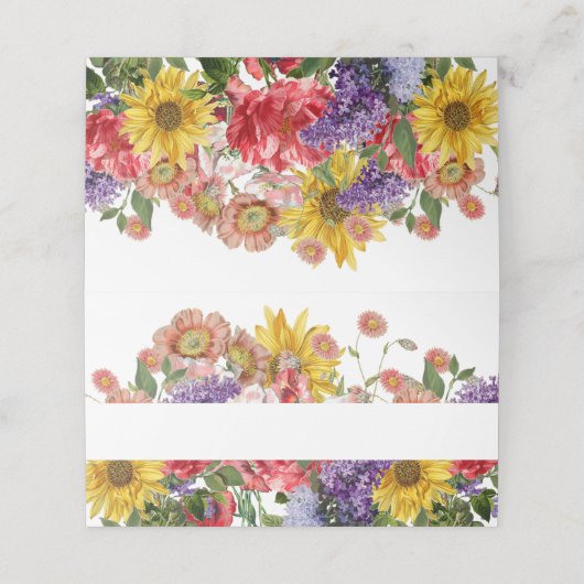 ヴィンテージワイルドフ結婚ラワーズ折り畳み座席表 プレイスカード (外部開封)