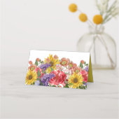 ヴィンテージワイルドフ結婚ラワーズ折り畳み座席表 プレイスカード (裏面)