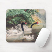 ヴィンテージワイルドブラックネックススワン マウスパッド (マウス)