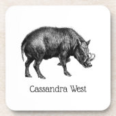 ヴィンテージワイルドボアスケッチBW コースター (正面)