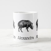 ヴィンテージワイルドボアスケッチBW ジャンボコーヒーマグカップ (正面)