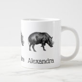 ヴィンテージワイルドボアスケッチBW ジャンボコーヒーマグカップ (右)