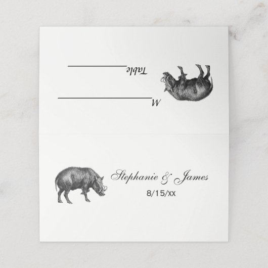 ヴィンテージワイルドボアスケッチBW プレイスカード (外部開封)