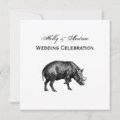 ヴィンテージワイルドボアスケッチBW 招待状 (正面)