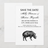 ヴィンテージワイルドボアスケッチBW 招待状 (正面/裏面)