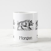 ヴィンテージワイルドボアスケッチBW #2 ジャンボコーヒーマグカップ (正面)