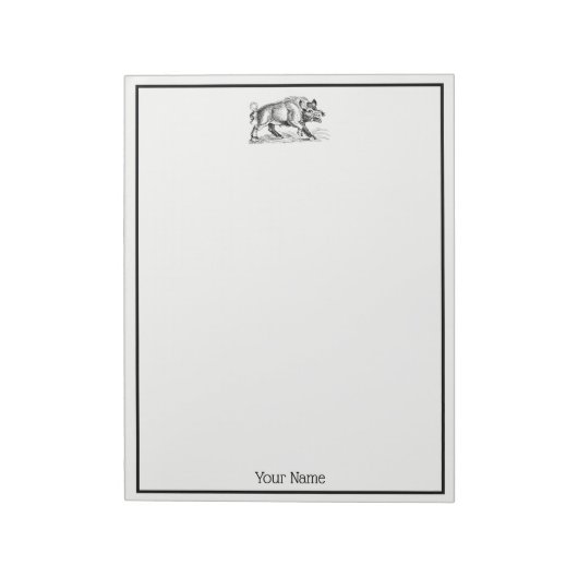 ヴィンテージワイルドボアスケッチBW #2 ノートパッド (回転)