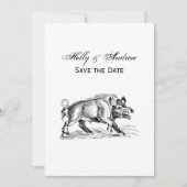 ヴィンテージワイルドボアスケッチBW #2 招待状 (正面)
