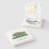 ヴィンテージワイルドボアスケッチBW #3C ストーンコースター (横)