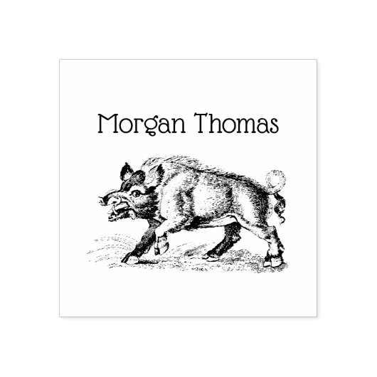 ヴィンテージワイルドボアスケッチBW #3C ラバースタンプ (インプリント)