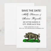 ヴィンテージワイルドボアスケッチBW #3C 招待状 (正面/裏面)