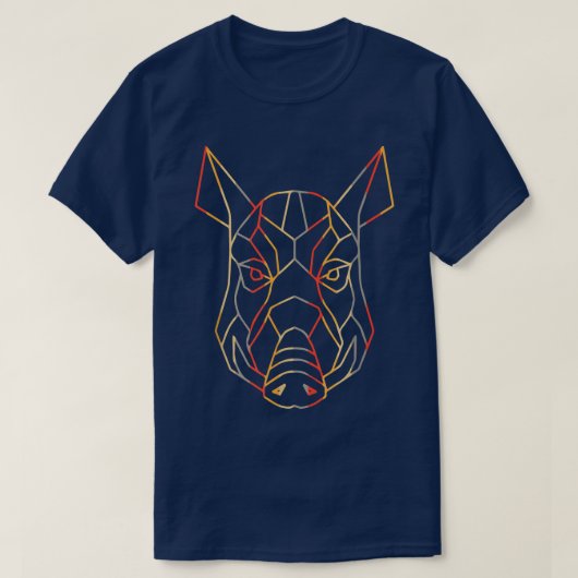 ヴィンテージワイルドボア抽象芸術アートキツネ動物抽象芸術 Tシャツ (デザイン正面)