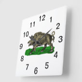 ヴィンテージワイルドボーススケッチBW #3C スクエア壁時計 (傾斜)