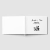 ヴィンテージワイルドボーヘッドスケッチBW ゲストブック (全面)