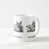 ヴィンテージワイルドボーヘッドスケッチBW コーヒーマグカップ (正面右)