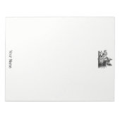 ヴィンテージワイルドボーヘッドスケッチBW ノートパッド (正面)