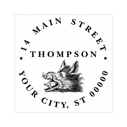 ヴィンテージワイルドボーヘッドスケッチBW ラバースタンプ (インプリント)