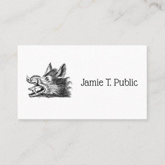 ヴィンテージワイルドボーヘッドスケッチBW 名刺 (正面)