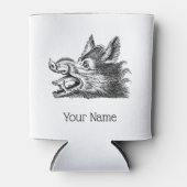 ヴィンテージワイルドボーヘッドスケッチBW 缶クーラー (正面)