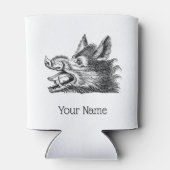 ヴィンテージワイルドボーヘッドスケッチBW 缶クーラー (裏面)