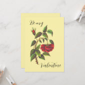ヴィンテージワイルドレッドローズバレンタインズデイカード カード (正面/裏面インサイチュ)