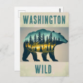 ヴィンテージワイルドワシントンベアトラベル ポストカード (正面/裏面)