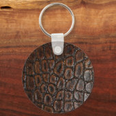 ヴィンテージワイルドワニ茶色アリゲーターレザー キーホルダー (正面)