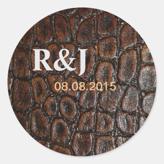 ヴィンテージワイルドワニ茶色アリゲーターレザー シール (正面)