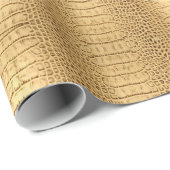 ヴィンテージワイルドワニ茶色アリゲーターレザー ラッピングペーパー (ロールコーナー)