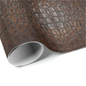 ヴィンテージワイルドワニ茶色アリゲーターレザー ラッピングペーパー (ロールコーナー)