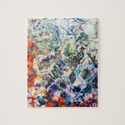 ヴィンテージワイルド春植物性フローラ開花 ジグソーパズル (縦)