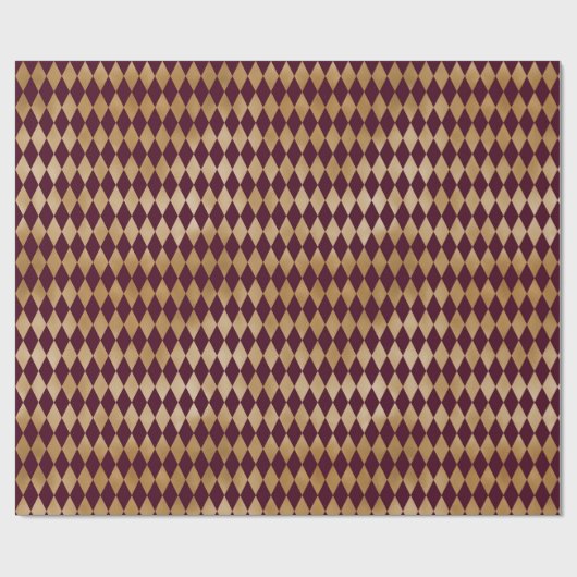 ヴィンテージワインと金ゴールドハーレクイン ラッピングペーパー (フラット)