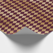 ヴィンテージワインと金ゴールドハーレクイン ラッピングペーパー (角)