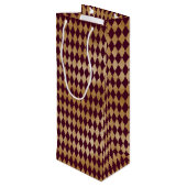 ヴィンテージワインと金ゴールドハーレクイン ワインギフトバッグ (裏面アングル)