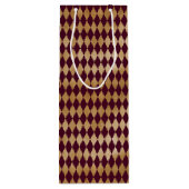 ヴィンテージワインと金ゴールドハーレクイン ワインギフトバッグ (裏面)