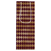 ヴィンテージワインと金ゴールドハーレクイン ワインギフトバッグ (正面)