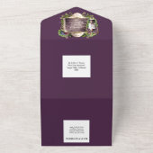 ヴィンテージワインエンブレムフレームブルゴーニュ金ゴールドブドウ オールインワン招待状 (外側)