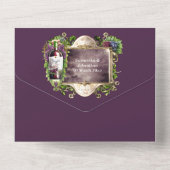 ヴィンテージワインエンブレムフレームブルゴーニュ金ゴールドブドウ オールインワン招待状 (裏面)