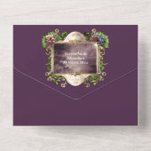 ヴィンテージワインエンブレムフレームブルゴーニュ金ゴールドブドウ オールインワン招待状 (裏面)