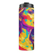 ヴィンテージワイングラス抽象芸術アートを持つ女性 タンブラー (正面)