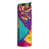 ヴィンテージワイングラス抽象芸術アートを持つ女性 タンブラー (回転左)