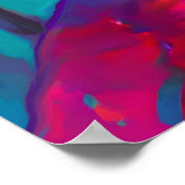 ヴィンテージワイングラス抽象芸術アートを持つ女性 ポスター (角)