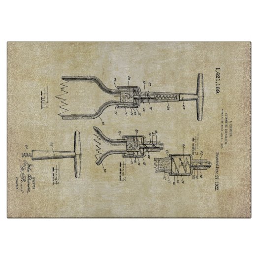 ヴィンテージワインコルク栓抜き特許 カッティングボード (正面)