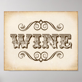 ヴィンテージワインサインプリント ポスター