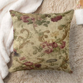 ヴィンテージワインシャビーシックバラ クッション (ブランケット)