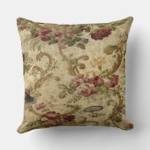 ヴィンテージワインシャビーシックバラ クッション (裏面)