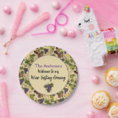 ヴィンテージワインテイスティングパーティー名前をカスタムする ペーパープレート (パーティー)