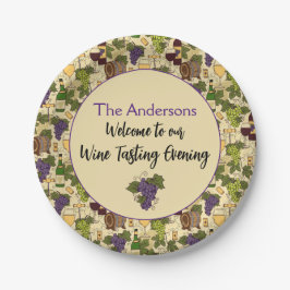 ヴィンテージワインテイスティングパーティー名前をカスタムする ペーパープレート