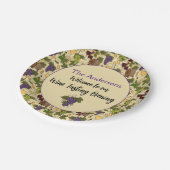 ヴィンテージワインテイスティングパーティー名前をカスタムする ペーパープレート (アングル)