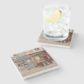 ヴィンテージワインバー&レストランinフランス，ノルマンディ ストーンコースター (横)